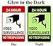 WISLIFE Video Surveillance Sign - One Piece, 40 Mil Rust-free Aluminum Sign, Home Business 24 Hours Security, No Trespassing Security Sign 10