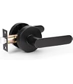 KNOBWELL Modern Black Door Lever Lock Set - Heavy Duty Privacy Bed/Bath Lever, Adjustable For Left Or Right Hand Doors