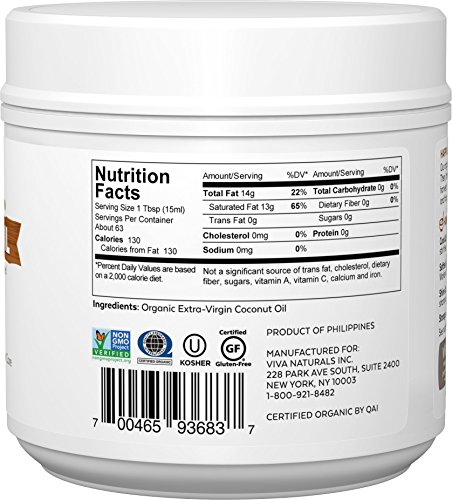 VIVA LABS ORGANIC EXTRA VIRGIN COCONUT OIL, 32 OUNCE
