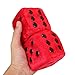 Mrcartool 3 inch Pair of Retro Square Mirror Hanging Dice Couple Fuzzy Plush Dice with Dots for Car Interior Ornament Decoration (Red)