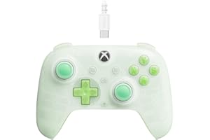 8Bitdo Ultimate Mini Wired Controller for Xbox with RGB Lighting Fire Ring, Hall Effect Joysticks and Triggers, for Xbox Series X|S, Xbox One, Windows 10/11 - Officially Licensed (Translucent Green)