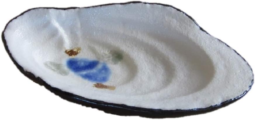 Amazon Co Jp シェルプレート 貝皿 海 モチーフ 食器 牡蠣 貝殻 皿 ラスター 水玉 織部 瑠璃 飴 ホーム キッチン