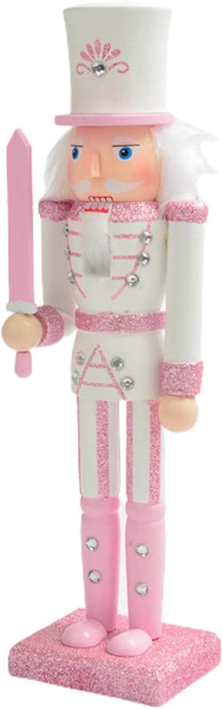 Nutcrackers - Pink Nutcracker, 11.8inch Pink Christmas Nutcracker Soldier Guard Festive Glitter Collectible Nutcracker Figures Toy for Christmas Shelf Decor, 4 Styles