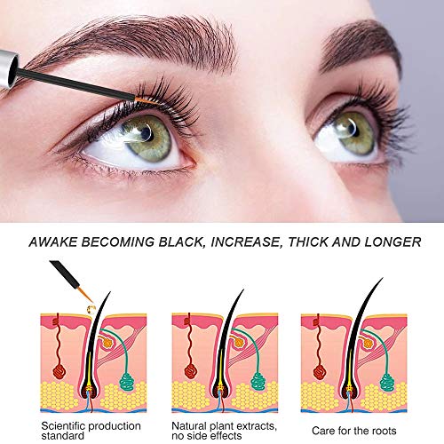 Eyelash Growth Serum Eyebrow Growth Treatment Eyelash Serum Booster Brow Serum Lash Enhancer Irritation Free Formula for Longer Fuller Thicker Lashes