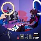 Neewer Advanced 18-inch LED Ring Light Support Manual Touch Control with LCD Screen, 2.4G Remote and Multiple Lights Control, 3200-5600K, Stand Included for Makeup YouTube Video Blogger Salon (Black)