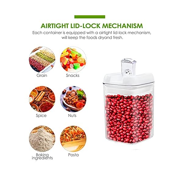 Benss 7PCS Air-Tight Food Storage Container Set - Cereal Storage Containers - for Kitchen Pantry Organization and…