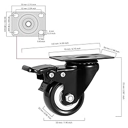 Caster Wheels, 2 inch Casters, Casters Set of 4