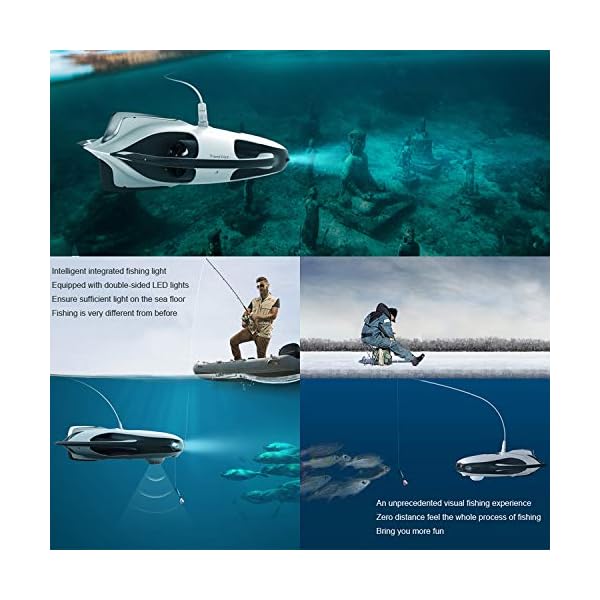 XIAOKEKE Unterwasserdrohne, Doppelgelenk 4K Kamera Wasseroberfläche Drohne Fernsteuerung Mobile Sonar Fisch Finding… – Bild 7