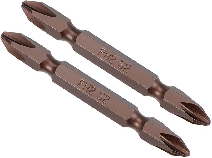 uxcell 2 Pcs PH2 Phillips Double Ended Screwdriver Bits, 1/4