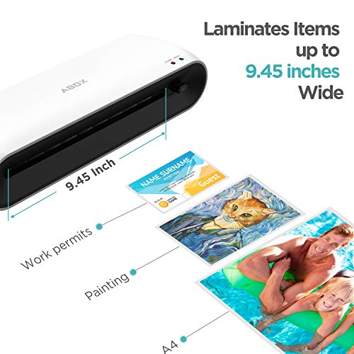 ABOX A4 Laminator Machine OL145, Portable Thermal Laminating Machine for Professional Laminating with Corner Rounder, Trimmer and 12 Pouches