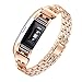bayite Bands Compatible Fitbit Charge 2, Replacement Metal Bracelet Adjustable Fitbit Charge 2 Bands Rose Gold with Rhinestone