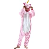 SimZoo Kids Animal Pajamas, Boy Girls Unicorn Cosplay Costume Sleepwear, One-Piece Unisex Homewear 3-11Y