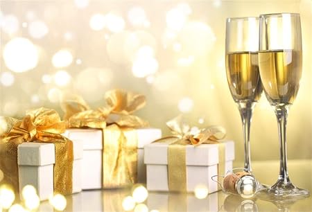 Amazon Yeele 9x6フィート 大晦日のお祝い用背景 写真撮影 シャンパンのギフト ボックス リボン ボケ 背景 クリスマス パーティー 装飾 子供 男の子 大人 写真ブース 撮影 ビニール スタジオ 小道具 バックペーパー 背景布 通販