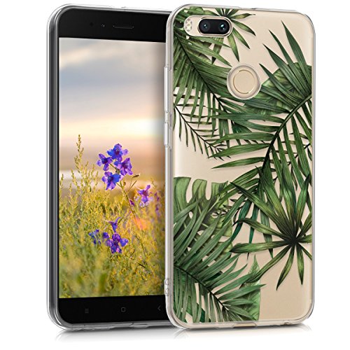 kwmobile TPU Silicone Case for Xiaomi Mi 5X / Mi A1 - Crystal Clear Smartphone Back Case Protective Cover - Green Transparent