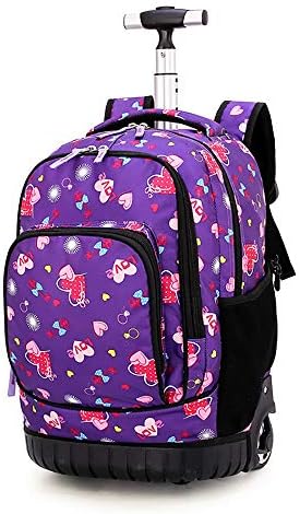 Xiuzhifuxie Wheeled Rolling Backpack Luggage for Girls Student Trolley Schoolbag Boy Travel Backpack Adult Trolley Travel Bag Men and Women (Color : 4, Size : Free Size)