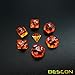 Bescon Mini Translucent Polyhedral RPG Dice Set 10MM, Small RPG Role Playing Game Dice Set D4-D20 in Tube, Transparent Orange