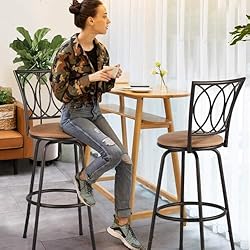 VECELO Barstools, Adjustable Counter Stools, Steel