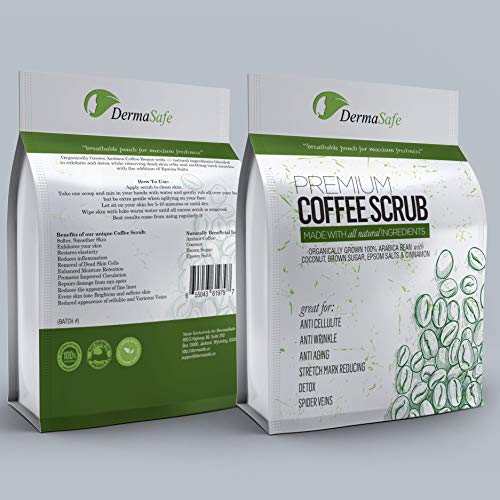 DermaSafe Natural Arabic Coffee Scrub for Body Exfoliation, Anti