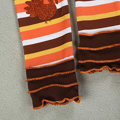 Baby Girl Thanksgiving Outfits Skirt Set Romper Tutu Dress Headband Leg Warmers 4PCS Romper for Newborn Toddler Infant (White, 9-12 Months(100))