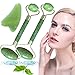 3 Pack - 3 in 1 Jade Rolling Kit - 2x Natural Jade Roller with Gua Sha Scraping Tool Anti Aging and Lymph Drainage for Face, Eye, Neck, Body For Lymphatic Massage, Wrinkles, Puffiness, and Fine Line