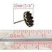 HOUSWEETY 10Pairs Bronze Tone Cabochon Settings Earring Post W/Stoppers 15x13mm(Fit 12mm)
