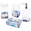 Locco-Decor-4-Piece-Acrylic-Liquid-3D-Floating-Motion-Bathroom-Vanity-Accessory-Set-Shell Locco Decor 4 Piece Acrylic Liquid 3D Floating Motion Bathroom Vanity Accessory Set Shell