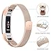 bayite Stainless Steel Bands Compatible Fitbit Alta and Alta HR, Milanese Loop Women Men Pack of 2, Champagne Gold and Rose Gold 5.5