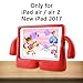 Lioeo iPad Air 2 Kids Case iPad Air Kids Case Cute 3D Cartoon Light Weight Shock Proof Protection Cases EVA Foam Protective Children Cases and Covers for Apple iPad 5 6 Generation New iPad 2017 (Red)