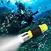 HECLOUD 2 Pack LED XM-T6 Professional Diving Flashlight with Battery Charger, Bright LED Submarine Light Scuba Safety Lights Waterproof Underwater Torch for Outdoor Under Water Sports (Yellow)