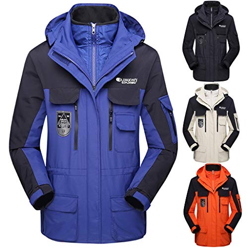 Luca-Coat LUCAMORE Unisex Hooded Waterproof Windbreaker Jacket Detachable Rain Jacket Outdoor Casual Sportswear Black - Thumbnail 6