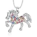 eloi Multicolor Horse Pendant Pony Mustang Necklace for Little Girls Necklaces 18 Inches