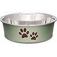 Loving Pets Bella Dog Bowls- Stainless Steel Dog & Cat Bowls - Spill Proof Dog Food Bowl, Cat Bowl, Puppy Essentials & Pet Supplies Great for Home & Travel (Small 10-20 lbs, Artichoke)