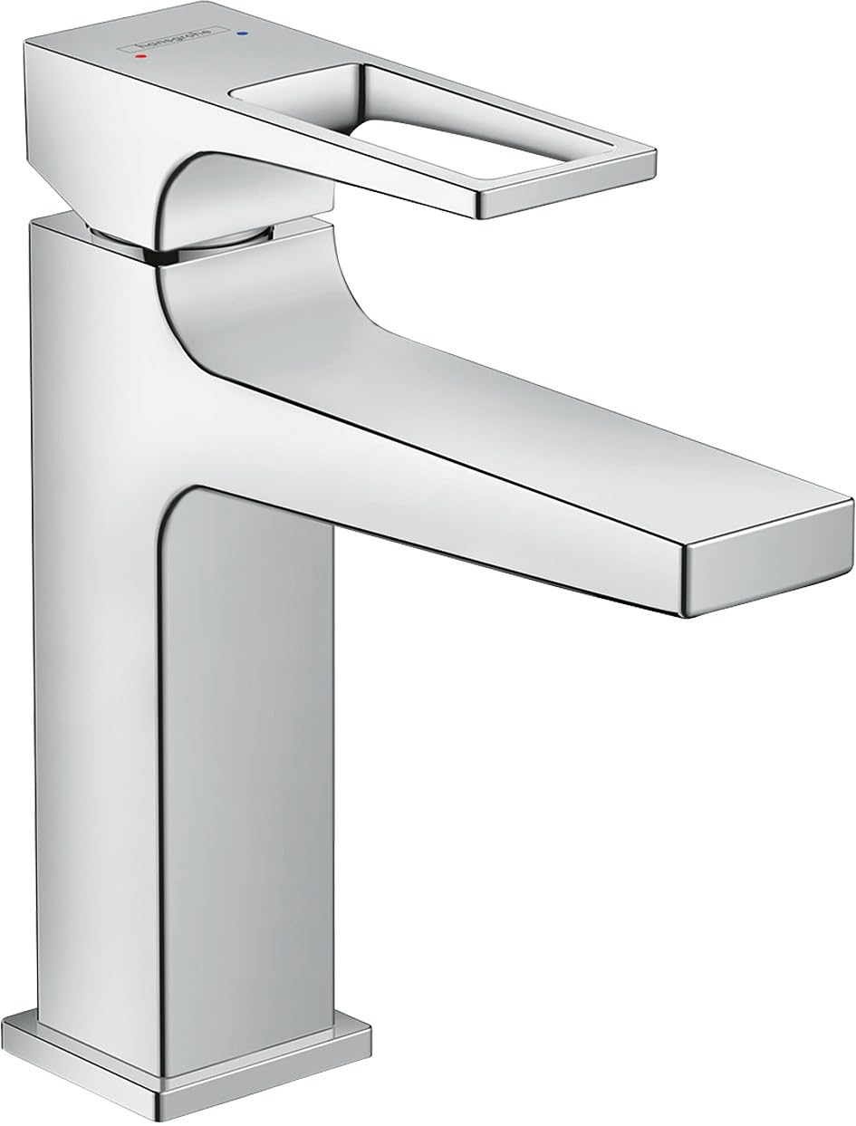 hansgrohe Metropol Basin Tap 110 with Loop Handle, Push-Open waste, chrome