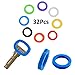 Pawfly Key Caps Tags, 32 Pcs, Silicone Key Cap Sleeve Rings Key Identifier Rings Label ID Perfect Coding System to Identify Your Key in 8 Different Colors