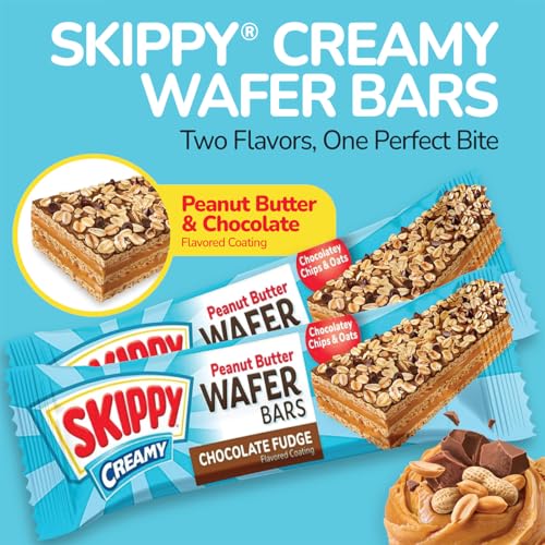 SKIPPY CREAMY PEANUT BUTTER AND CHOCOLATE FUDGE WAFER SNACK BAR, 1.3 OZ (36G)/BAR 6 CT