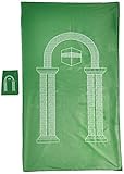 Great Bazaar Islamic Travel Portable Prayer Mat with Pocket Sized Carry Bag, Green