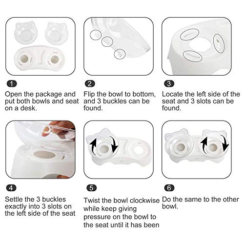 MILIFUN Cat Bowls, Cat Food Bowls Elevated, Double Kitty Bowls with 15°Tilted Raised Cat Dishes, Pet Feeding Bowl for… - Image 7
