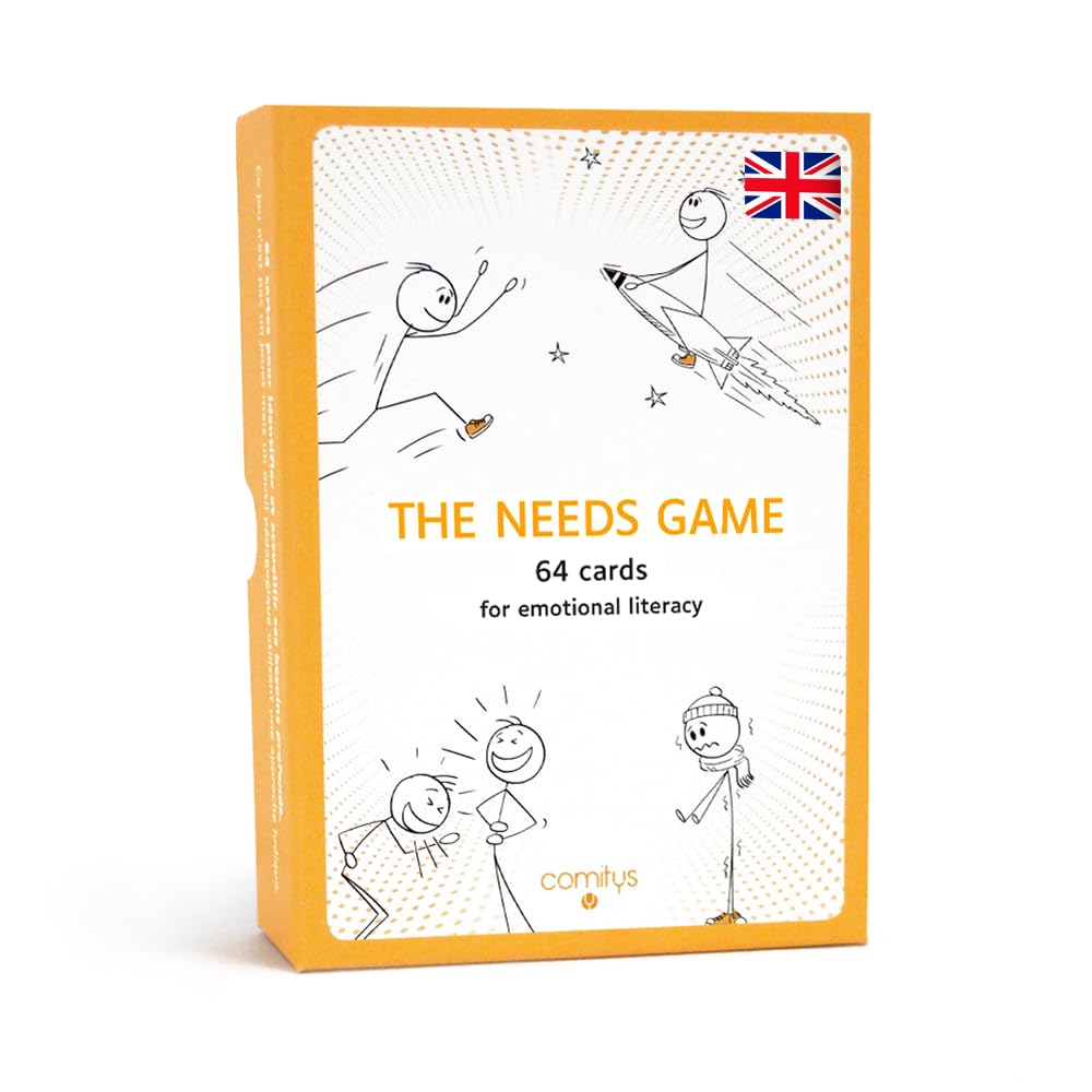 The Needs Game by Comitys - Non-Violent Communication (NVC) Cards for Families & Groups - 56 Flashcards to Resolve Conflict & Build Emotional Intelligence - SEL Resource for School & Therapy