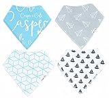 Casper + Cali Baby Bandana Bibs - Boy 4-pack gift set, absorbent super soft 100% cotton drool bibs, perfect for teething and drooling baby and toddlers with adjustable snaps 3 - 36 months