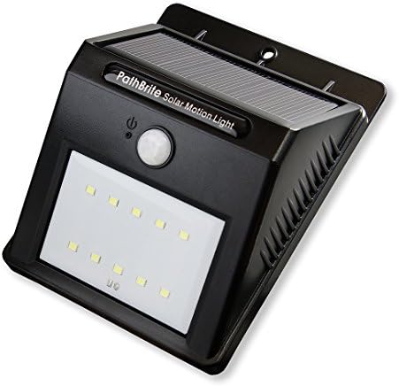 PathBrite Solar Sensor Light. 10 LED Ultra Bright, 2 Intelligent Lighting Mode, Auto Detect Night Motion, No Tool Required Stick. Best for Doorplate, Garage Gate, Driveway, Fence Wall, Patio (1-pack)
