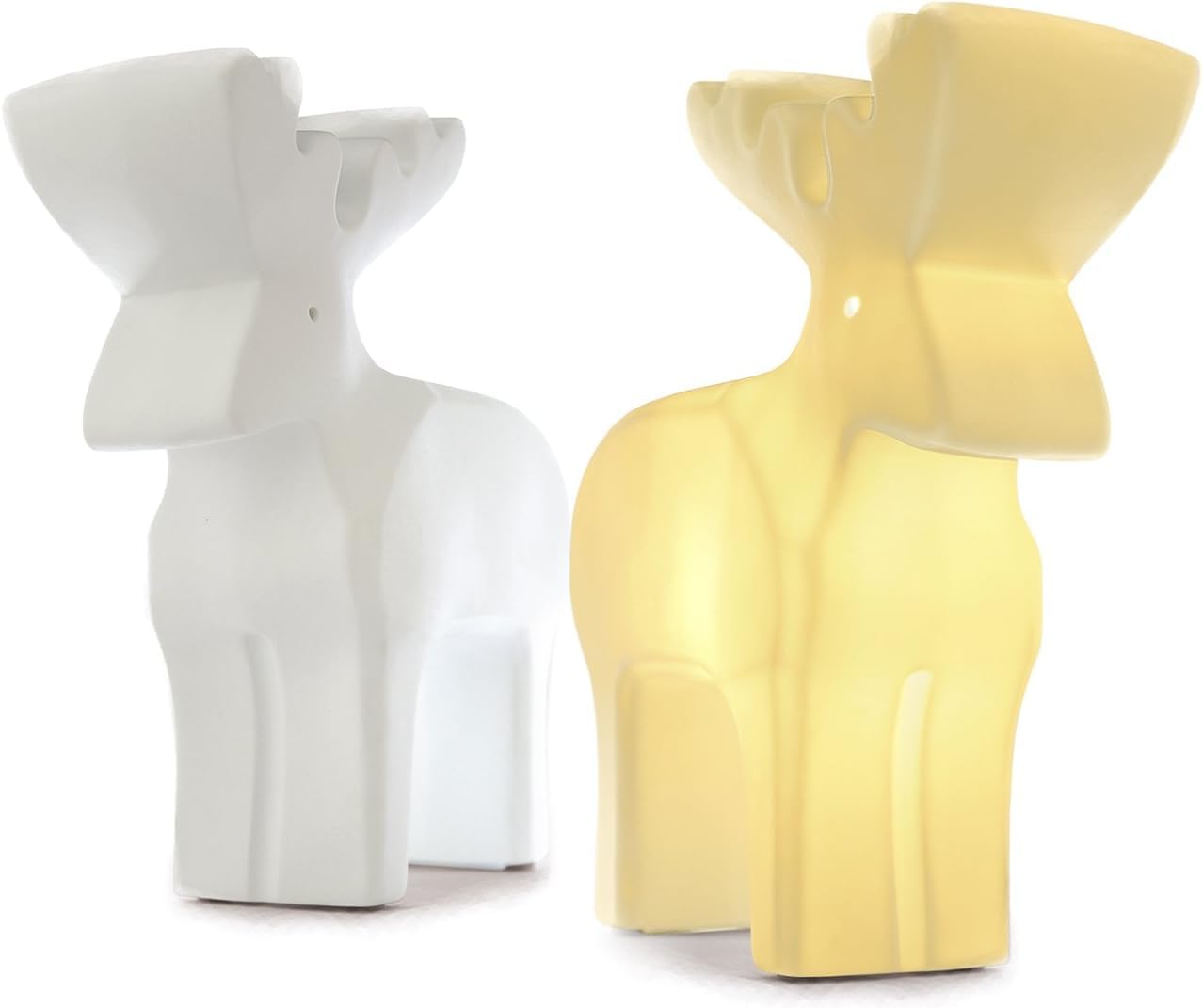 Light-Glow Porcelain Deer Night Light – Handcrafted with Perforated Design, Perfect for Kids’ Rooms and Table lighting, Safe and Stylish Bedside Lamp