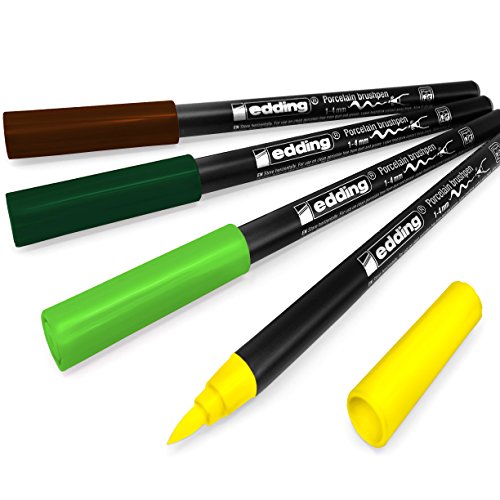 edding4200 Porcelain Brush Pen – 1-4mm – Pack of 4 - Earth Tones