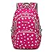 Dog Pawprint Cat Fingerprint Backpack for Elementary or Middle School Girls (Rose)