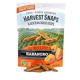 Harvest Snaps Black Bean Snack Crisps, Habanero, deliciously baked and crunchy veggie snacks with plant protein and fiber, 3-Ounce Bag (Pack of 12)