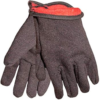 G & F 4414L-DZ Brown Jersey Winter Work Gloves with Red Fleece Lining, Large, 12-Pair