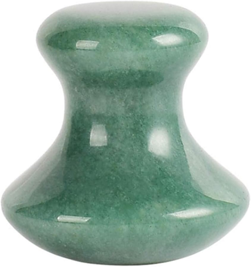 favoramulet Green Aventurine Jade Facial Massage Tools, Mushroom Shape Natural Stone Guasha Scraping Therapy Spa Relaxing Muscle