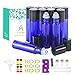 Mavogel 12,10ml Roller Bottles for Essential Oils - Cobalt Blue, Glass with Stainless Steel Roller Balls (3 Extra Roller Balls, 30 Pieces Labels, Opener, Funnel, Dropper, Brush Included)
