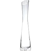 Ericotry 25cm Height Hand-Made Glass Flower Vase Clear Decorative Bud Vase Single Stem Vases Blown Art Bud Glass Vase for Home Wedding Christmas Decor