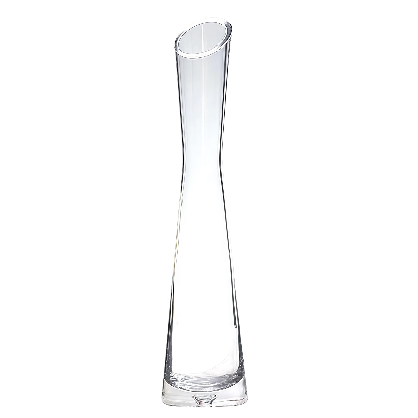 25cm/9.8in Clear Small Glass Flower Bud Vase Vintage Single Stem Vase Bottle for Home Office Wedding Table Decor