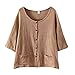 Najia Symbol Womens Casual Solid Linen Blouses Shirts